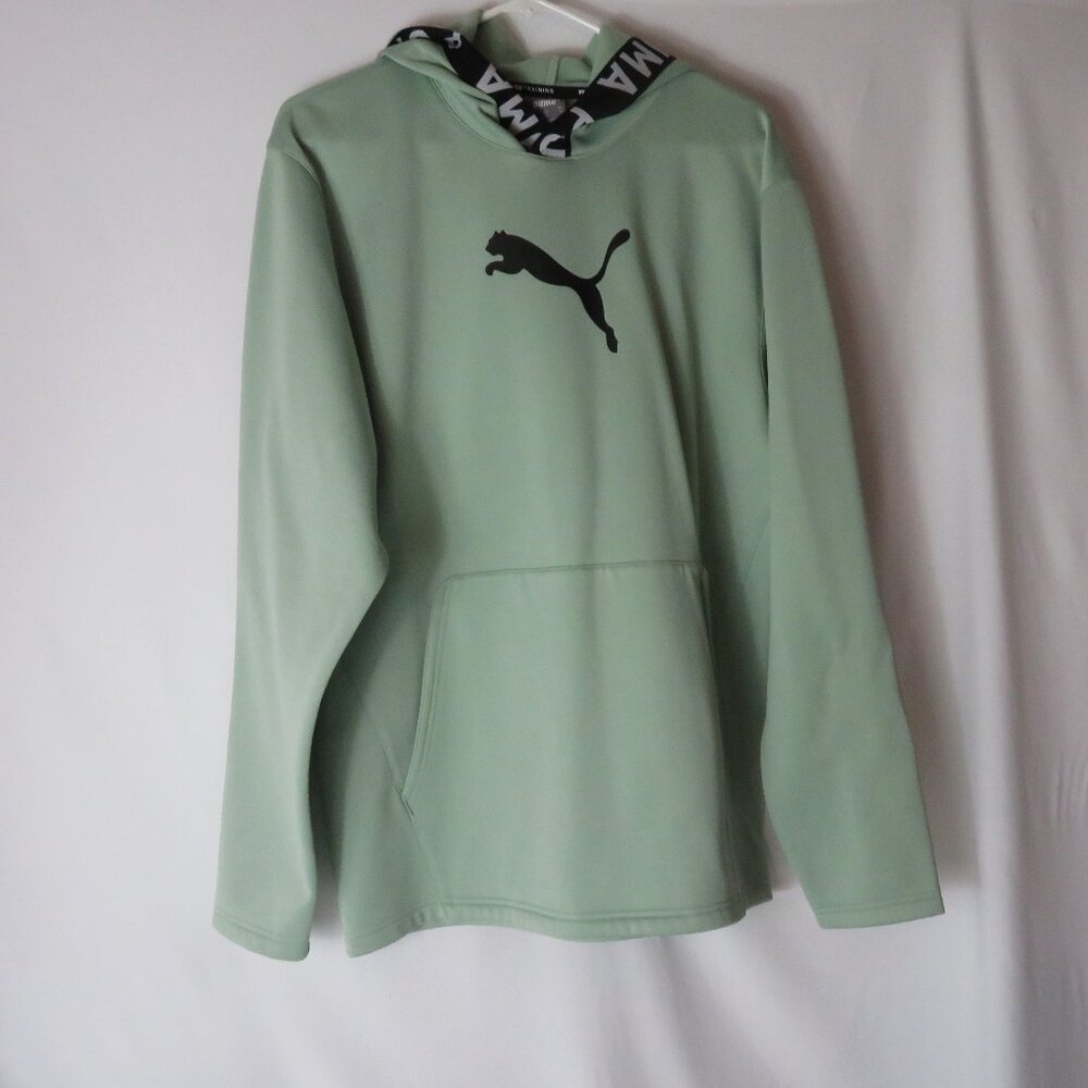 Puma Hoodie Pullover Shirt Long Sleeve Fleece lined Size M